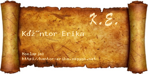 Kántor Erika névjegykártya